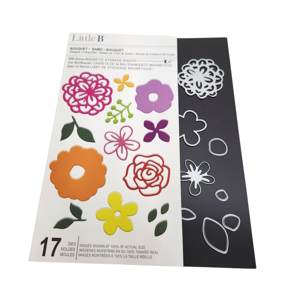Little B Bouquet Designer Cutting Dies 17 Dies Flowers Leaves Magnetic Binder